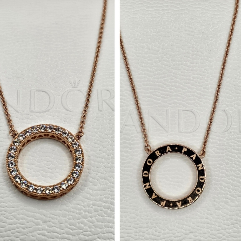 🎁 Authentic Pandora ⭐️REVERSIBLE⭐️ ROSE NECKLACE - Picture 2 of 8